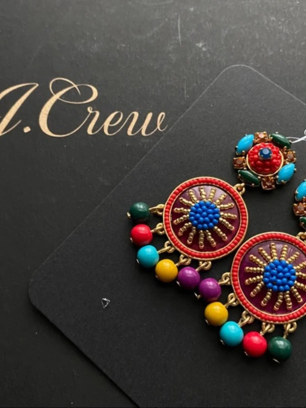 J.Crew Beaded drop earrings-AQ504-MULTI COLOR-NEW